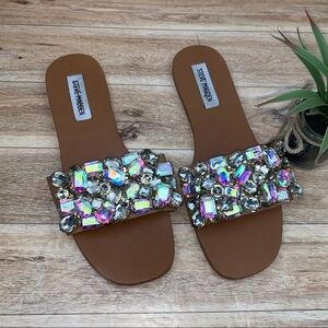 Steve Madden Brionna Embellished Slide Sandal sz 7.5